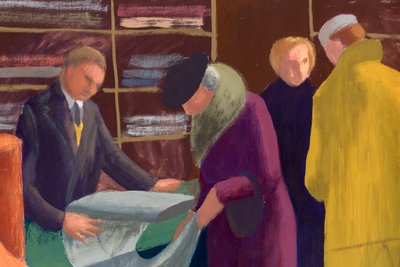 Textielwinkel, 1951 door Shirley Markham
