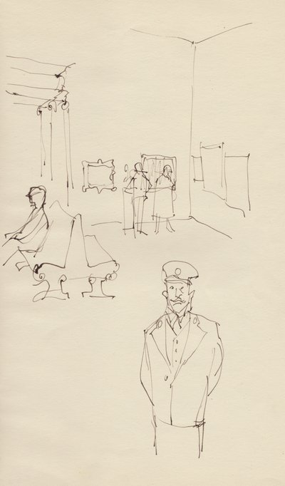 Wachter in een Kunstgalerij door Shirley Markham