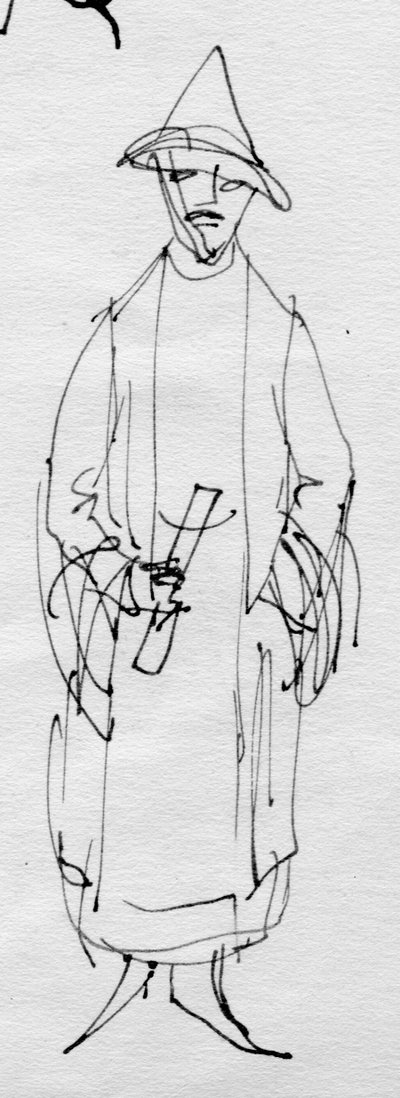 Man met puntige hoed, ca. 1950 door Shirley Markham