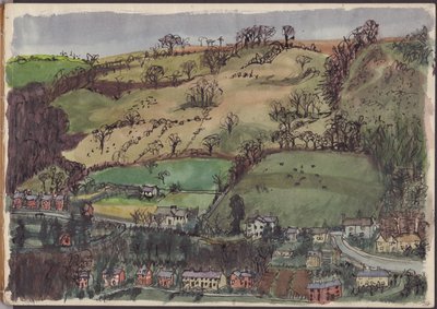 Dorp en Velden door Shirley Markham