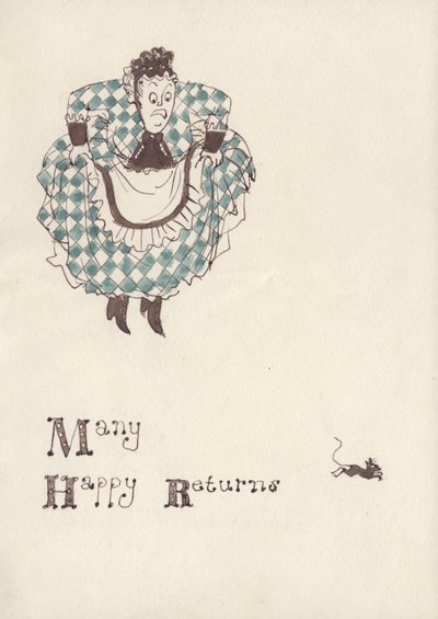 Vrouw die bang is voor een muis door Shirley Markham