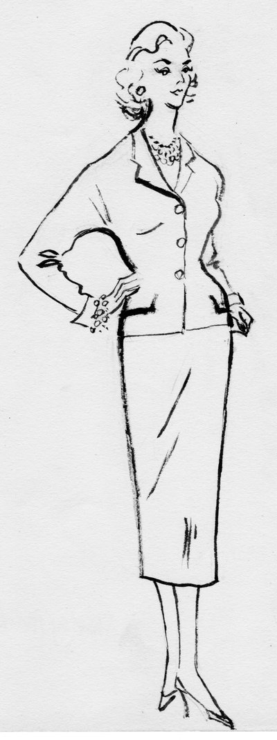 Vrouw in Potloodpak door Shirley Markham
