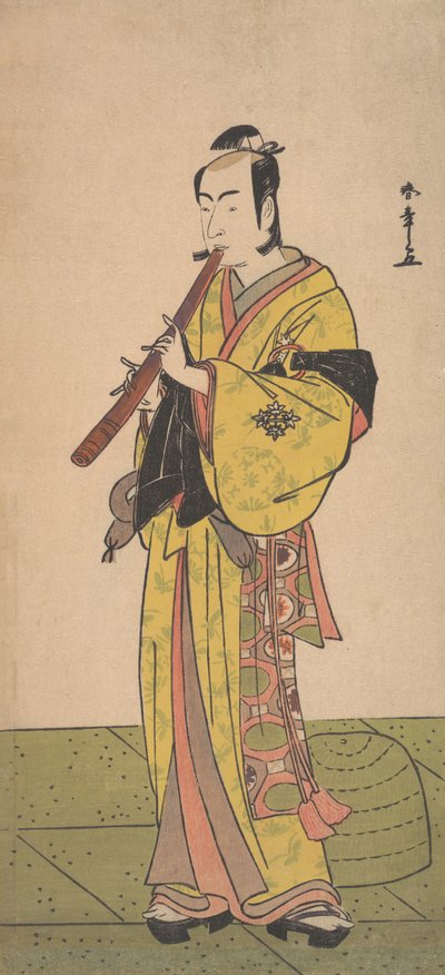 Ichikawa Bennosuke als een man in Komuso-kleding door Shunsho