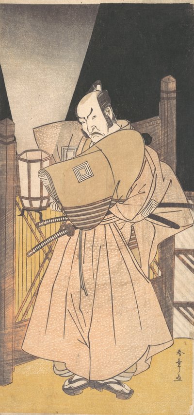 Ichikawa Danzo IV in de rol van een samoerai, ca. 1785 door Shunsho