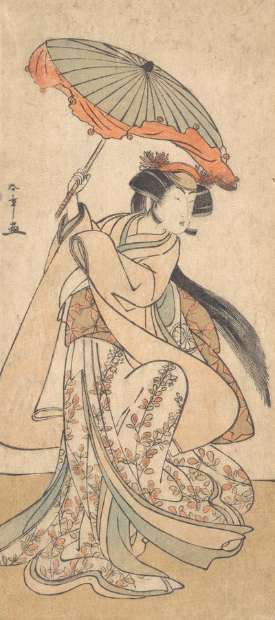 De Derde Segawa Kikunojo als een Vrouw die Danst in een Shosa Act, ca. 1785 door Shunsho