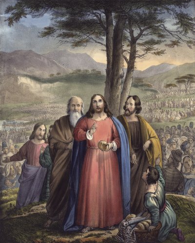 Christus voedt de menigte door Siegfried Detler Bendixen