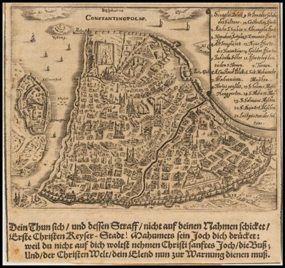 1668 kaart van Constantinopel door Sigmund von Birken door Sigmund von Birken