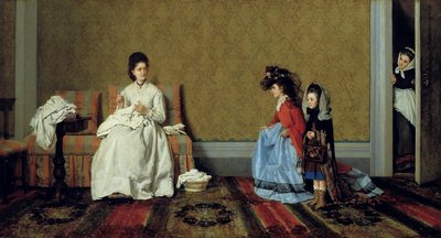 Kleine meisjes spelen de dames door Silvestro Lega