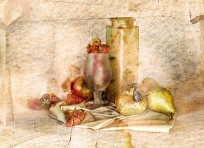 Vintage fruitstilleven door Silvia Simonato