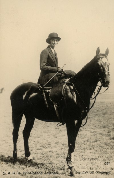 Prinses Yolanda van Savoye, gravin van Bergolo, paard door Silvio Ottolenghi