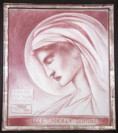 Ecce Ancilla Domini: Mater Dei Alma door Simeon Solomon