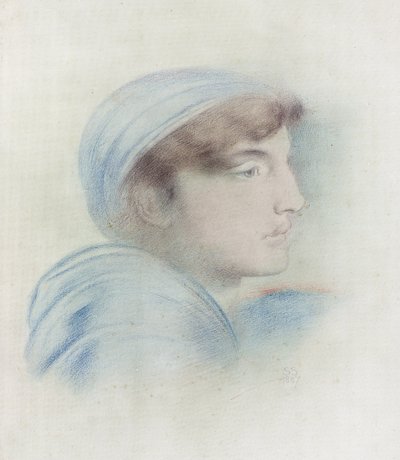 Figurenstudie in profiel door Simeon Solomon
