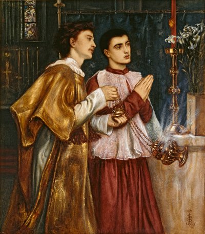 Twee acolieten wieroken: Pinksteren, 1863 door Simeon Solomon