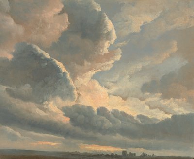 Studie van wolken met zonsondergang bij Rome door Simon Alexandre Clément Denis