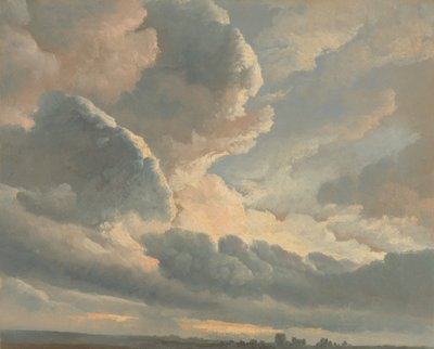 Studie van Wolken met een Zonsondergang nabij Rome door Simon Alexandre Clément Denis