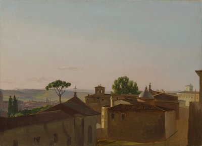Uitzicht op de Quirinaalheuvel, Rome, 1800 door Simon Alexandre Clément Denis