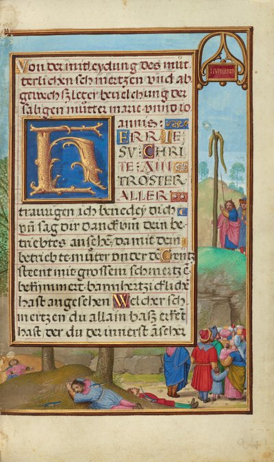 Grens met Mozes en de koperen slang door Simon Bening