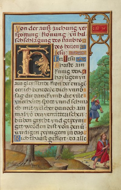 Rand mit Shimei, der Steine auf David wirft door Simon Bening