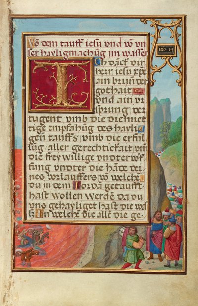 Bordüre mit der Überquerung des Roten Meeres door Simon Bening
