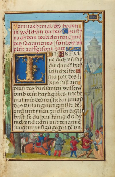 Grenze mit dem Treffen von Abraham und Melchisedek door Simon Bening
