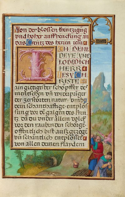 Rand mit dem Opfer Isaaks door Simon Bening
