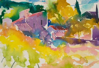 Schuurdeur 1, 2013 (aquarel) door Simon Fletcher