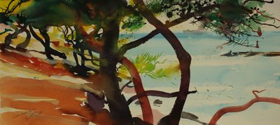Caro, Martigues, 2007 (aquarel) door Simon Fletcher