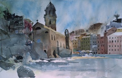 Fernazza, Cinque Terre, 2002 (aquarel op papier) door Simon Fletcher