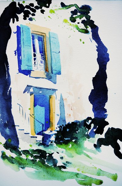 à Fos, 2015 (aquarel) door Simon Fletcher