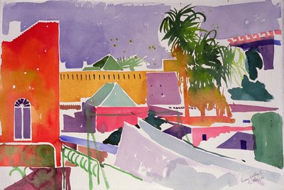 Van Gallia 1 (aquarel op papier) door Simon Fletcher