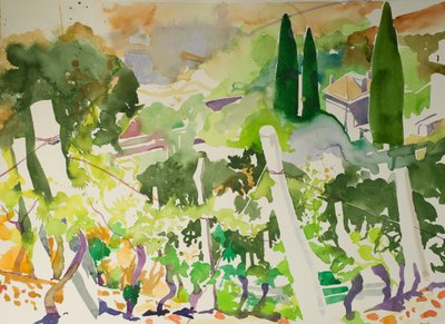 La Billiere (aquarel op papier) door Simon Fletcher