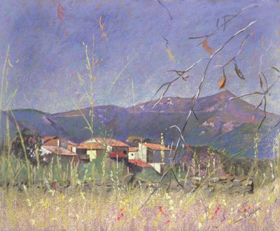 Landschap (pastel op papier) door Simon Fletcher