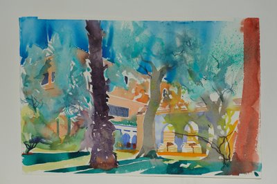 Mamounia Terras, 2010 (aquarel op papier) door Simon Fletcher