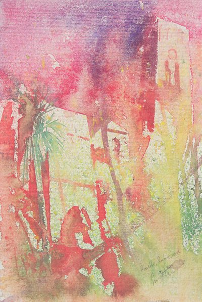Ravello rufulo, Italië, 2001 (aquarel) door Simon Fletcher
