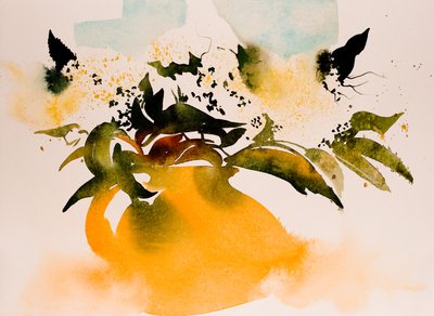 De Gele Kruik (aquarel op papier) door Simon Fletcher
