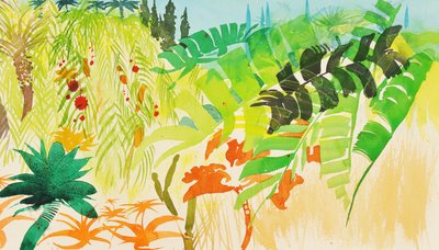 Tropische tuin, Mogador, 2016 (media op waterbasis) door Simon Fletcher