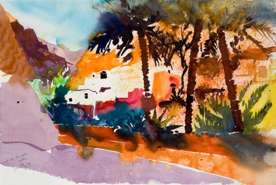 Wadi al Muaydin, 2004 (aquarel) door Simon Fletcher