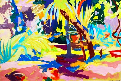 Wilde zomer (olieverf op board) door Simon Fletcher