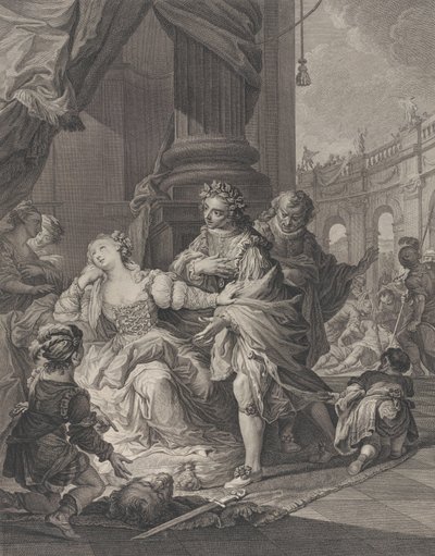 Gunhilda beschuldigd van overspel, 1760 door Simon Francois Ravenet