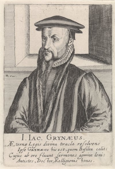 Portret van Johann-Jacob Grynaeus door Simon Frisius