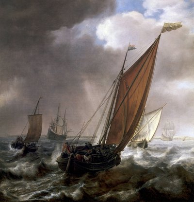 Nederlands klein transportschip door Simon Jacobsz. Vlieger