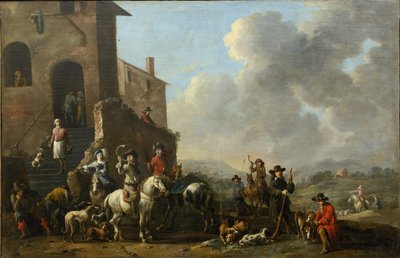 Voorbereiding op de jacht door Simon Johannes van Douw