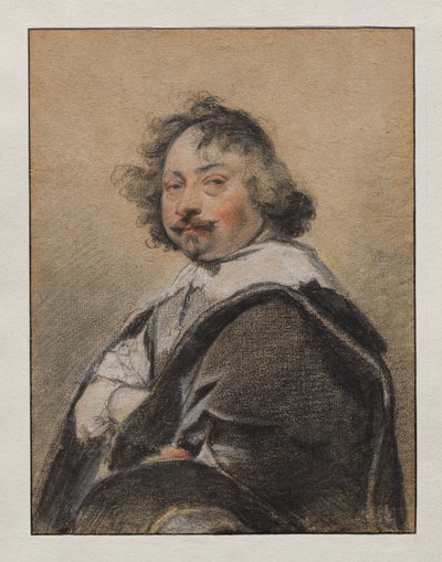Portret van een man in profiel, naar links gedraaid door Simon Vouet