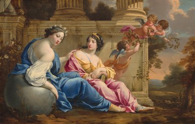 De Muzen Urania en Calliope, ca. 1634 door Simon Vouet