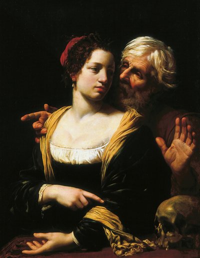 Het slecht bij elkaar passende koppel (Vanitas). door Simon Vouet