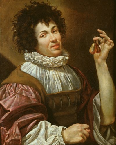 Jonge Man met een Vijg, c.1620-30 door Simon Vouet
