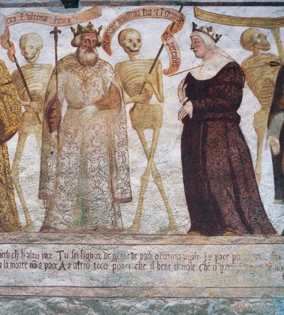 Dood met de koning en de koningin (detail) door Simone II Baschenis