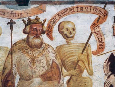 Dood met de koning (detail) door Simone II Baschenis