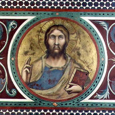 Maesta: Christus zegent, detail door Simone Martini