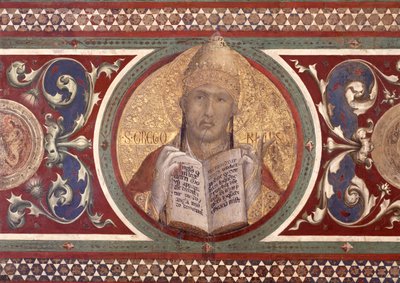 Maesta: Sint-Gregorius (detail) door Simone Martini